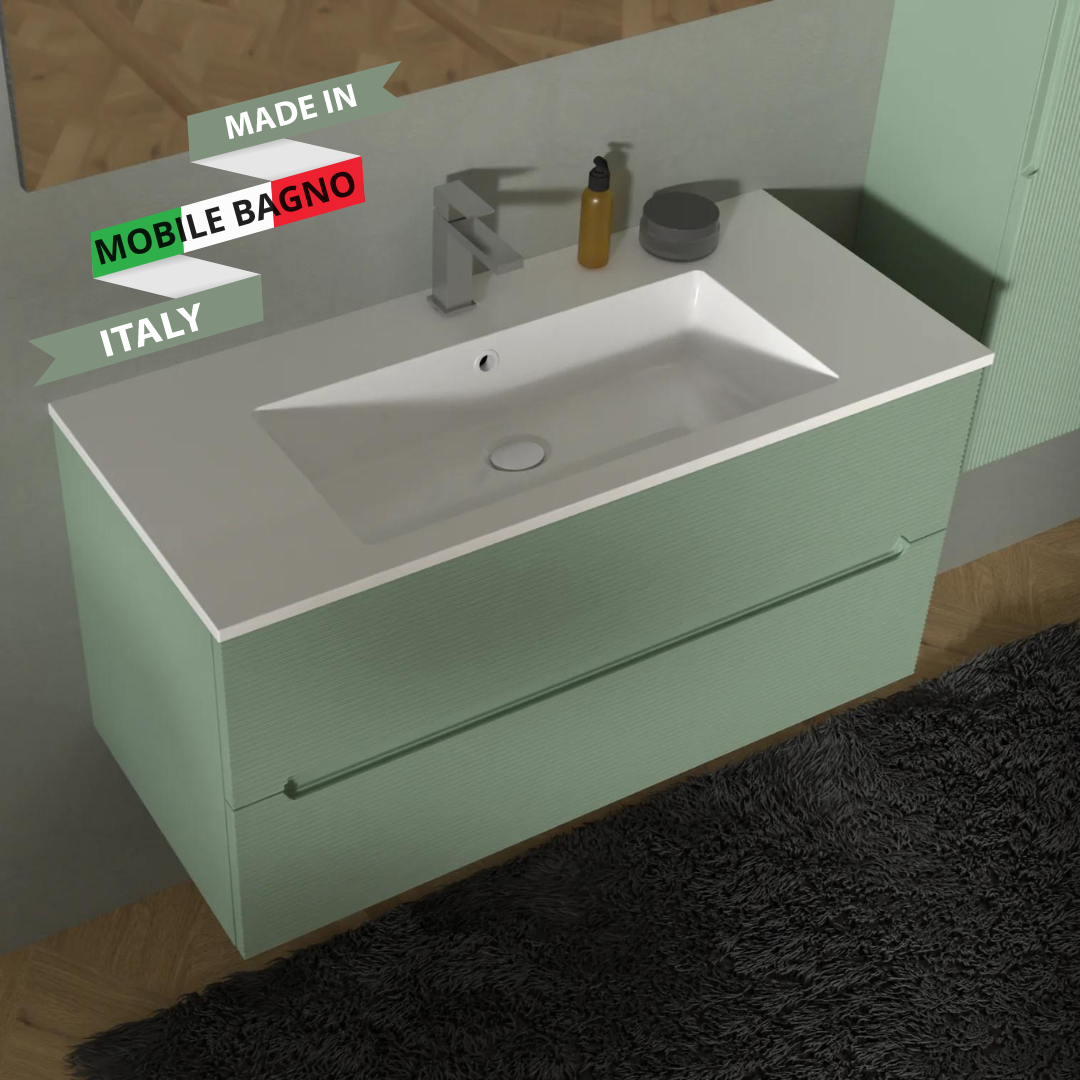 Mobile da Bagno Rigo cm. 100 x 45 x 50 - LE VERDE SALVIA