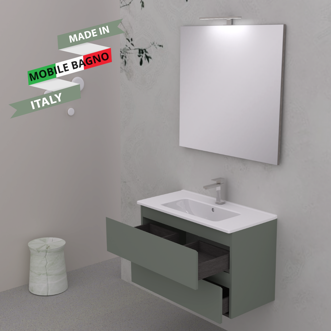 Allegra Bathroom Cabinet 2 Drawers - LE VERDE SALVIA
