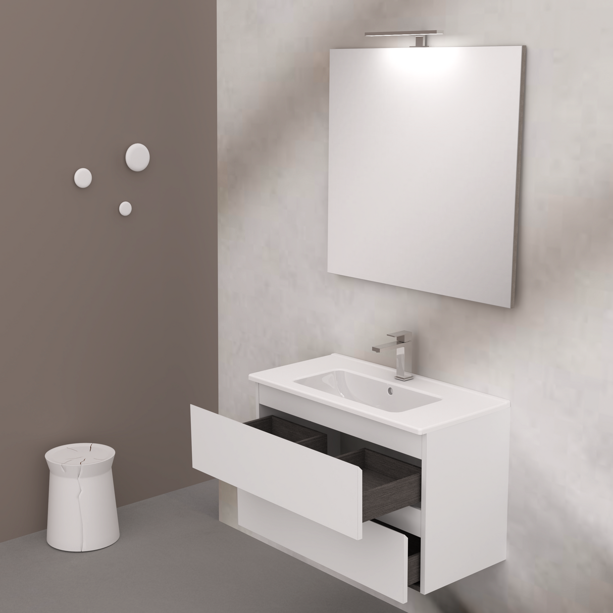 Meuble de Salle de Bain Allegra 2 Tiroirs - LE