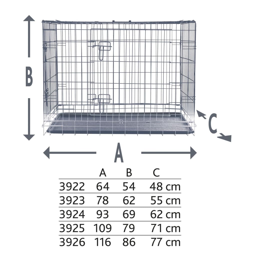 TRIXIE Domestic Dog Cage 64x54x48 cm Galvanized