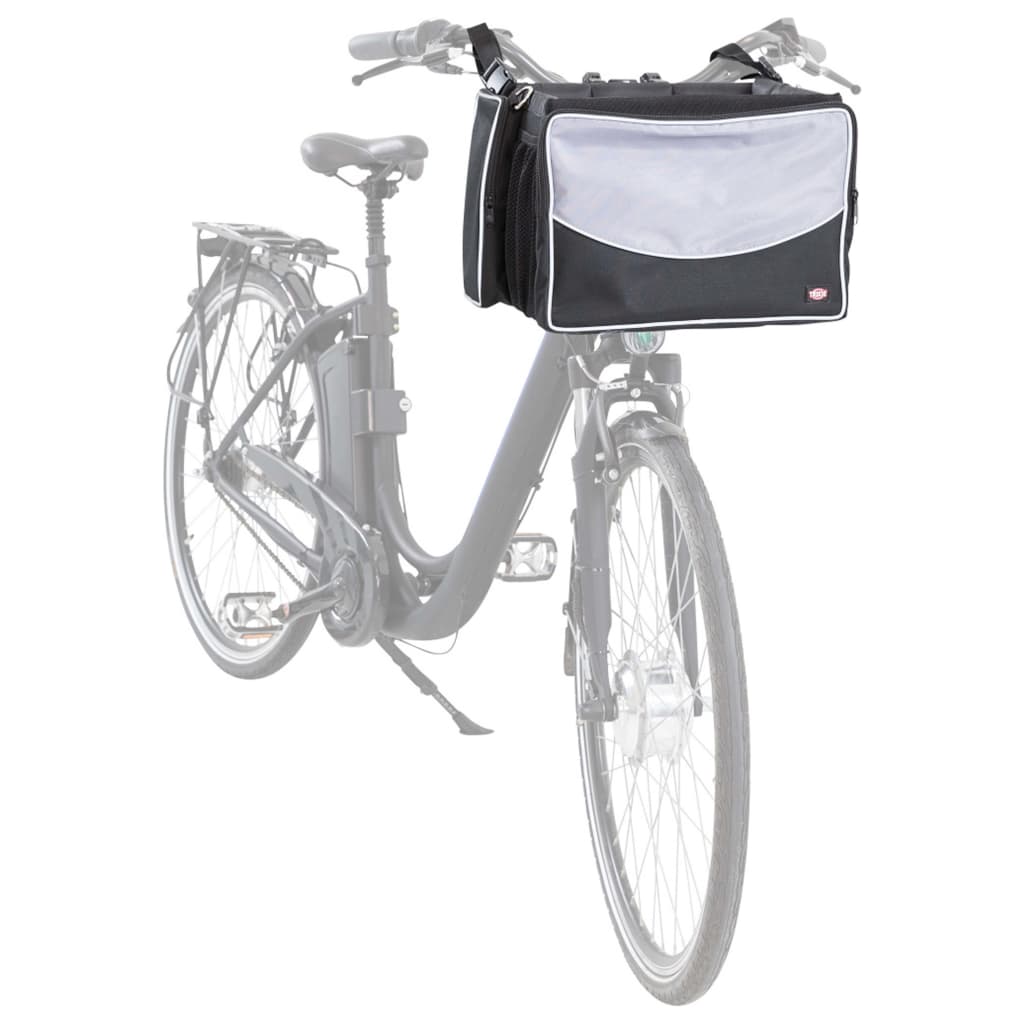 TRIXIE Cestino Anteriore Bici per Animali 41x26x26 cm Nero e Grigio