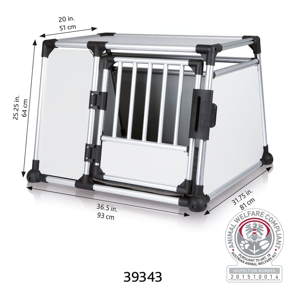 TRIXIE Pet Transport Cage L in Aluminium