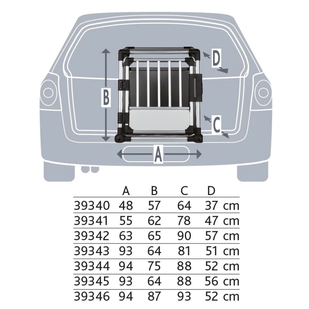 TRIXIE Pet Transport Cage XL in Aluminium