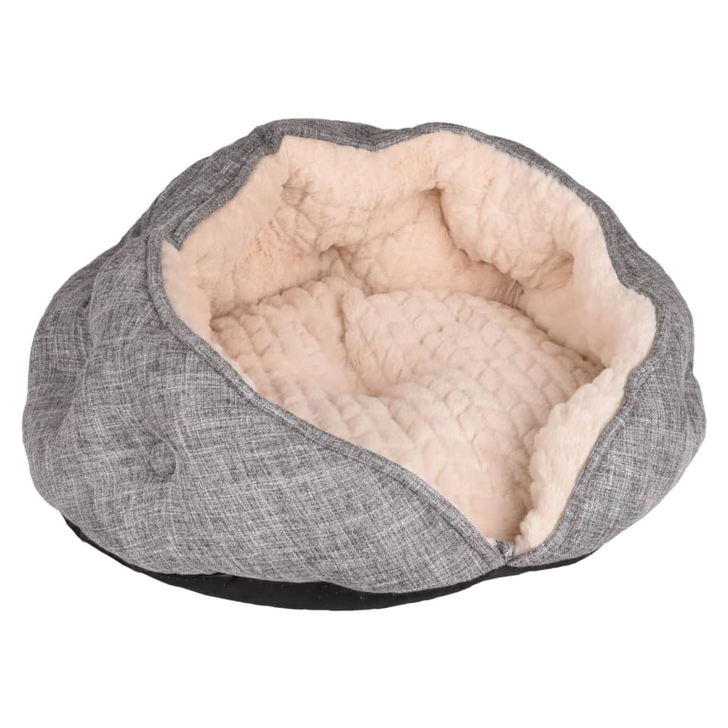 FLAMINGO Zupo Cat Kennel 49x49x25 cm Round Gray and Cream