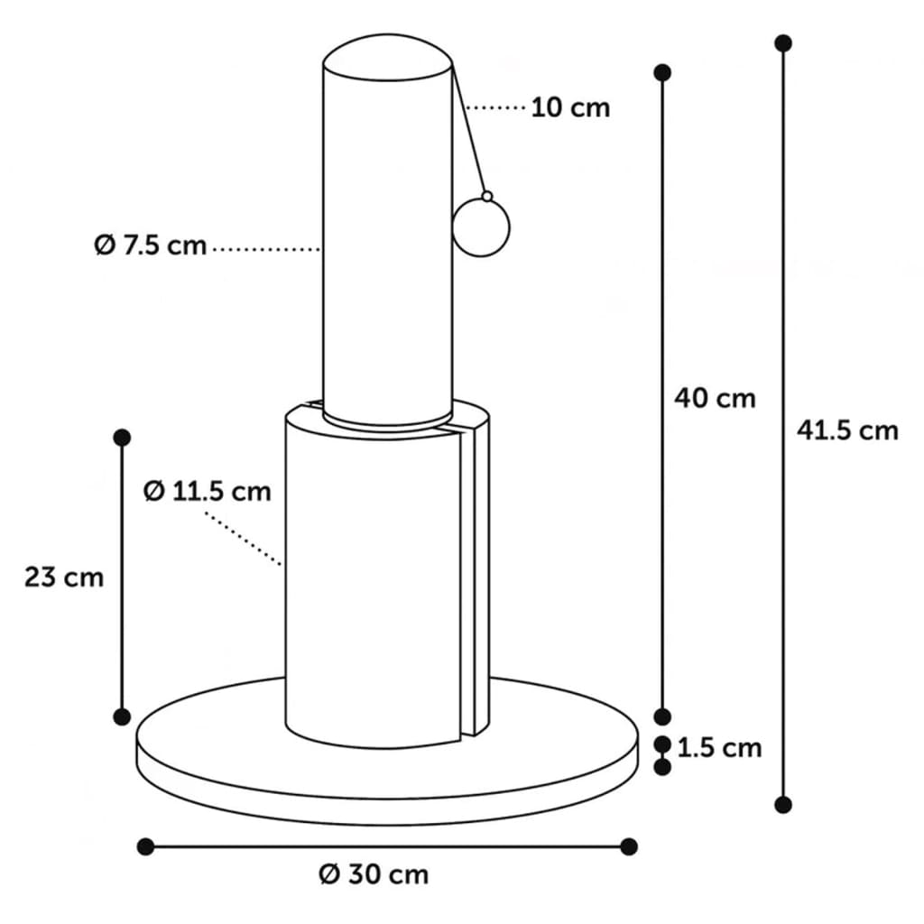 FLAMINGO Scratching Post for Cats Asa 30x30x41.5 cm Gray