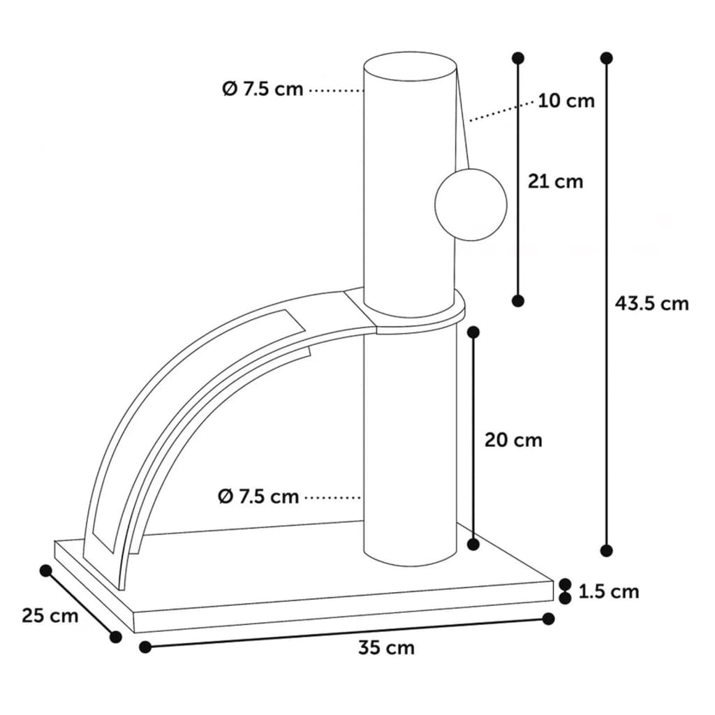 FLAMINGO Scratching Post Tree for Cats Tessa 35x25x43.5 cm Gray