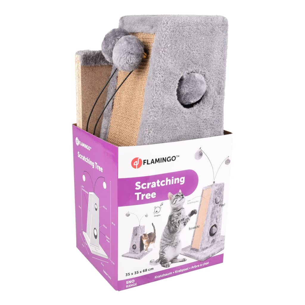 FLAMINGO Scratching Post for Cats Lara 35x35x68 cm Gray