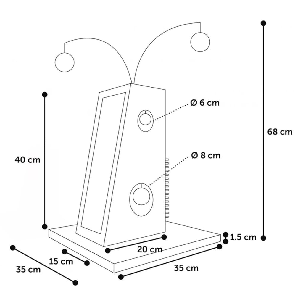 FLAMINGO Scratching Post for Cats Lara 35x35x68 cm Gray