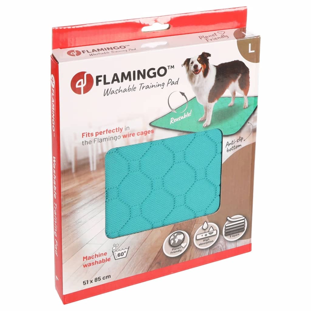 FLAMINGO Washable Non-Slip Training Mat Patsy L Green