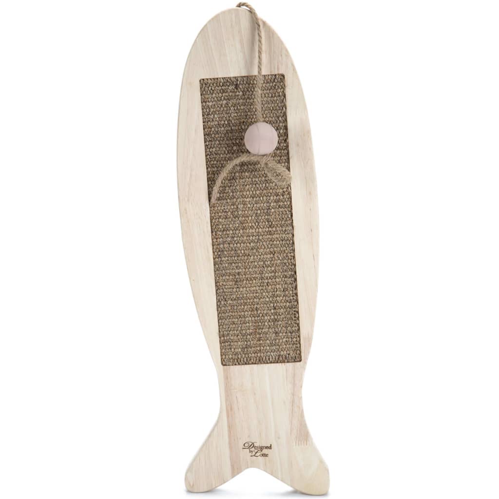 Designed by Lotte Coddy Fish-Shaped Scratching Post 75x17x2cm in Wood