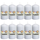 Bolsius Candele Moccoli 10 pz 120x58 mm Bianche