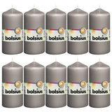 Bolsius Candele Moccoli 10 pz 120x58 mm Grigio Caldo