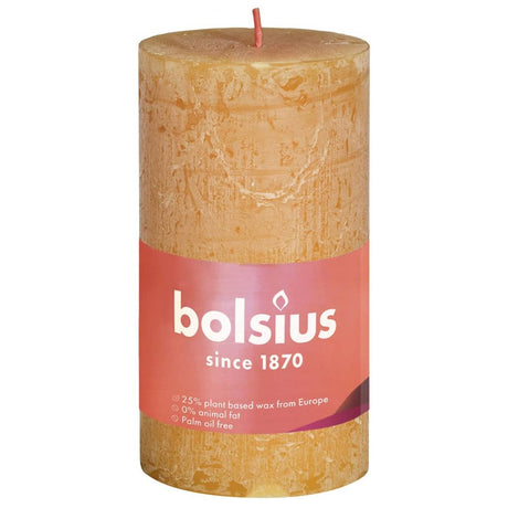 Bolsius Candele Rustiche a Colonna Shine 8 pz 100x50 mm Giallo Favo