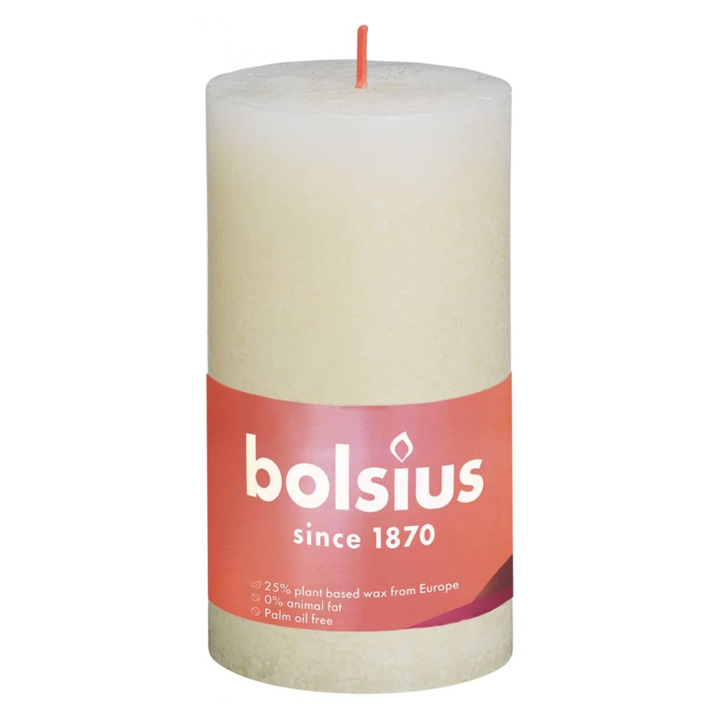 Bolsius Candele Rustiche a Colonna Shine 4 pz 130x68 mm Perla Delicato