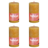 Bolsius Candele Rustiche Colonna Shine 4 pz 130x68 mm Giallo Favo