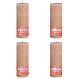 Bolsius Candele Rustiche a Colonna Shine 4 pz 190x68 mm Rosa Nebbia