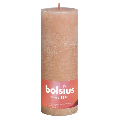 Bolsius Candele Rustiche a Colonna Shine 4 pz 190x68 mm Rosa Nebbia