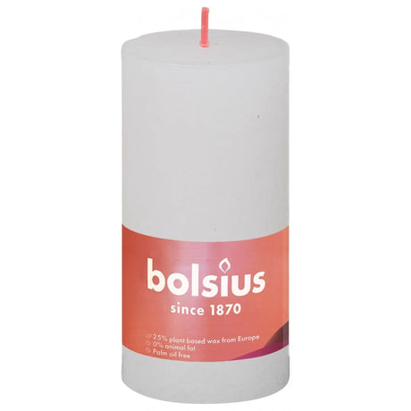 Bolsius Candele Rustiche a Colonna Shine 8 pz 100x50 mm Bianco Nuvola