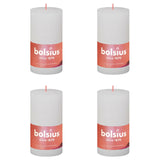 Bolsius Candele Rustiche a Colonna Shine 4 pz 130x68 mm Bianco Nuvola