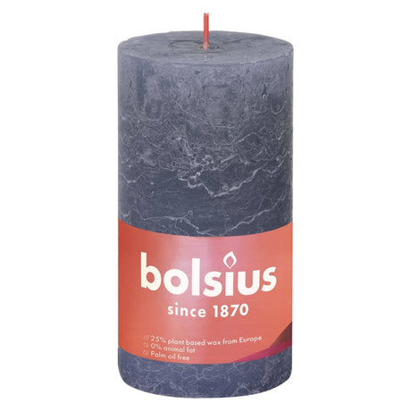 Bolsius Candele Rustiche a Colonna Shine 4 pz 130x68 mm Blu Crepuscolo