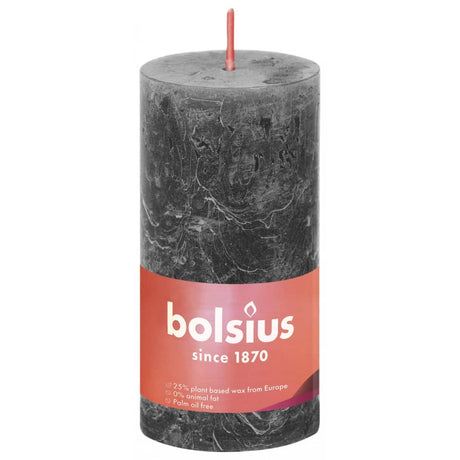 Bolsius Candele Rustiche a Colonna Shine 8 pz 100x50mm Grigio Tempesta