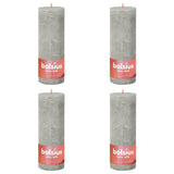 Bolsius Candele Rustiche Colonna Shine 4 pz 190x68 mm Grigio Sabbia