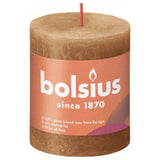 Bolsius Candele Rustiche a Colonna Shine 4 pz 80x68mm Marrone Speziato