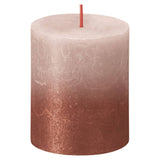 Bolsius Candele Pilastro Rustiche Sunset 4 pz 80x68 mm Rosa e Ambra