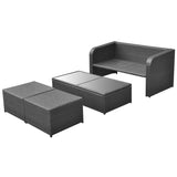 Set Divani da Giardino 4 pz con Cuscini in Polyrattan Nero