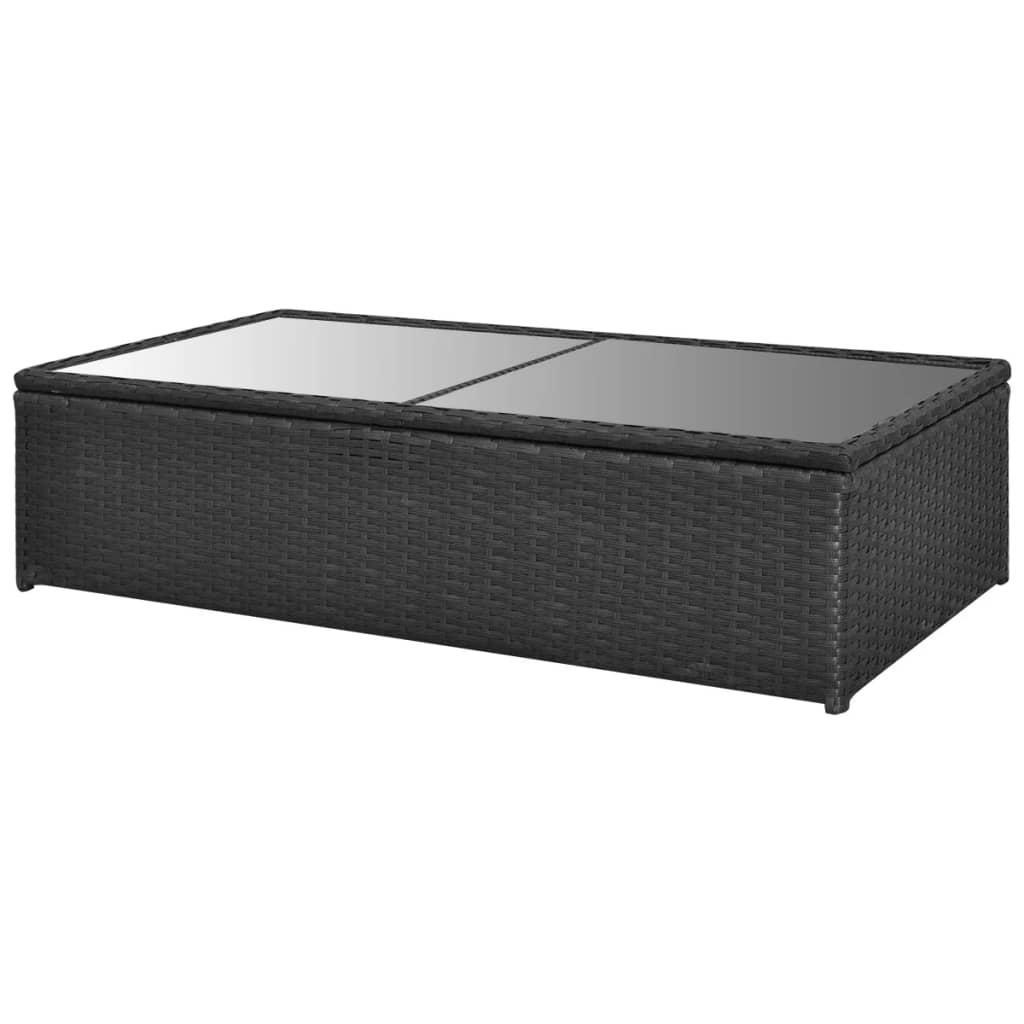 Set Divani da Giardino 4 pz con Cuscini in Polyrattan Nero