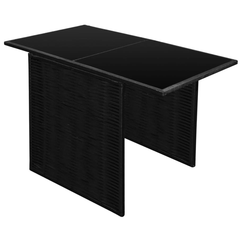 Set da Bistrot 3 pz con Cuscini in Polyrattan Nero