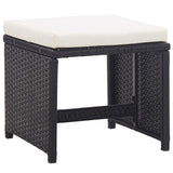 Set da Pranzo da Giardino 9 pz con Cuscini in Polyrattan Nero