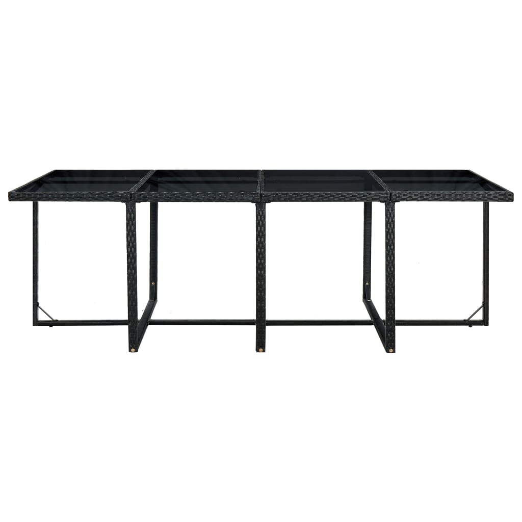 Set da Pranzo da Giardino 13 pz con Cuscini in Polyrattan Nero