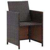 Set da Pranzo da Giardino 9 pz con Cuscini Polyrattan Marrone