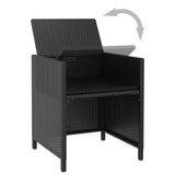 Set da Pranzo da Giardino 5 pz Polyrattan e Legno Acacia Nero