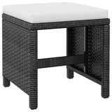 Set da Pranzo da Giardino 5 pz Polyrattan e Legno Acacia Nero