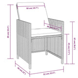 Set da Pranzo da Giardino 5 pz Polyrattan e Legno Acacia Nero