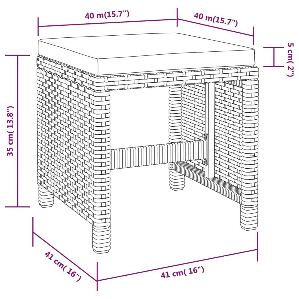 Set da Pranzo da Giardino 5 pz Polyrattan e Legno Acacia Nero