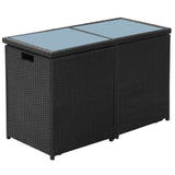 Set da Bistrot 3 pz con Cuscini in Polyrattan Nero