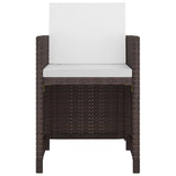 Set da Pranzo da Giardino 9 pz con Cuscini Polyrattan Marrone