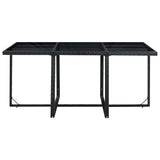 Set da Pranzo da Giardino 11 pz con Cuscini in Polyrattan Nero