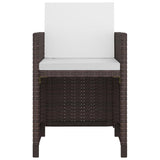 Set da Pranzo da Giardino 11 pz con Cuscini Polyrattan Marrone