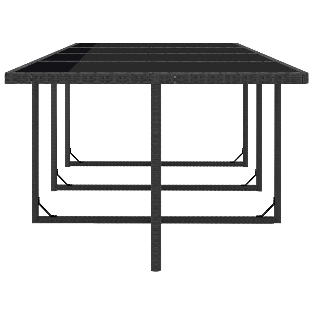 Set da Pranzo da Giardino 13 pz con Cuscini in Polyrattan Nero