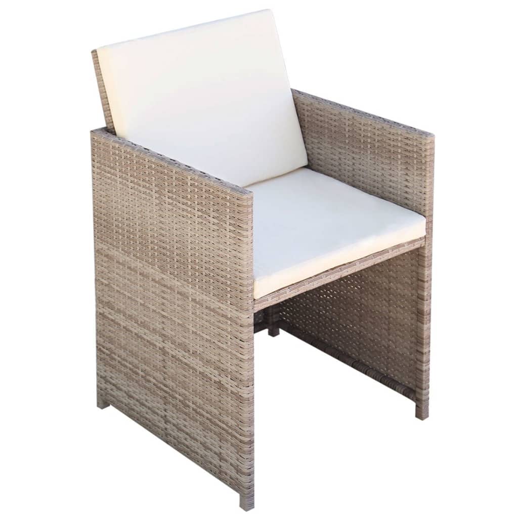 Sedie da Giardino 2 pz con Cuscini in Polyrattan Beige