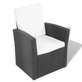 Set Divani da Giardino 4 pz con Cuscini in Polyrattan Nero