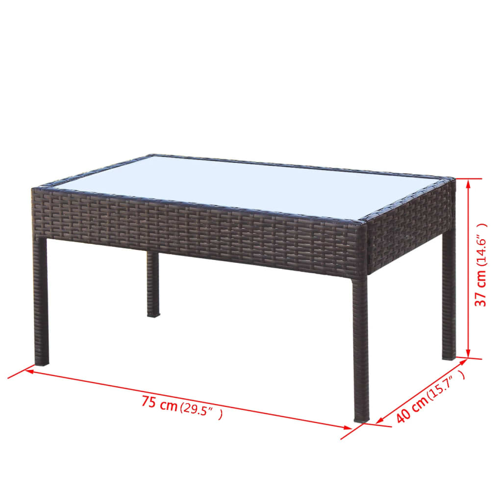 Set Divani da Giardino 4 pz con Cuscini in Polyrattan Marrone