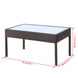 Set Divani da Giardino 4 pz con Cuscini in Polyrattan Marrone