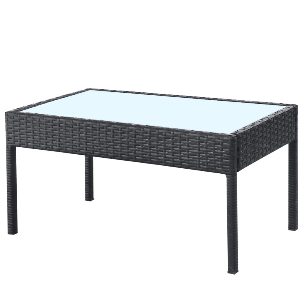 Set Divani da Giardino 4 pz con Cuscini in Polyrattan Nero