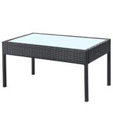 Set Divani da Giardino 4 pz con Cuscini in Polyrattan Nero