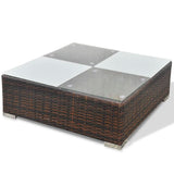 Set Divani da Giardino 5 pz con Cuscini in Polyrattan Marrone